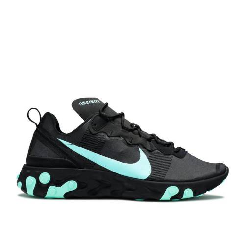 【 NIKE REACT ELEMENT 55 'JADE' / BLACK AURORA GREEN COOL GREY 】 リアクト エレメント 黒色 ブラック 緑 グリーン クール 灰色 グレー スニーカー メンズ ナイキ|スニケス