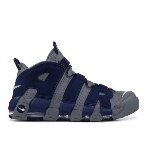 【 NIKE AIR MORE UPTEMPO \u0027GEORGETOWN\u0027 / COOL GREY WHITE MIDNIGHT NAVY 】 引きあげるペース 冷やりとした 薄墨色 薄墨色 白いこと 白いこと 紺色 米国海軍 エアモアアップテンポ モアテン スニーカー メンズ ナイキ