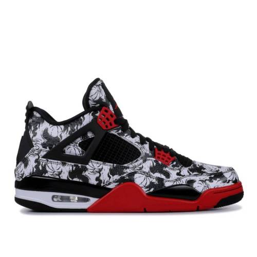 【 AIR JORDAN JORDAN 4 RETRO \u0027TATTOO\u0027 / BLACK FIRE RED BLACK WHITE 】 ナイキ 黒いこと 黒いこと 火の手 赤 赤いこと 白いこと 白いこと エアジョーダン スニーカー メンズ