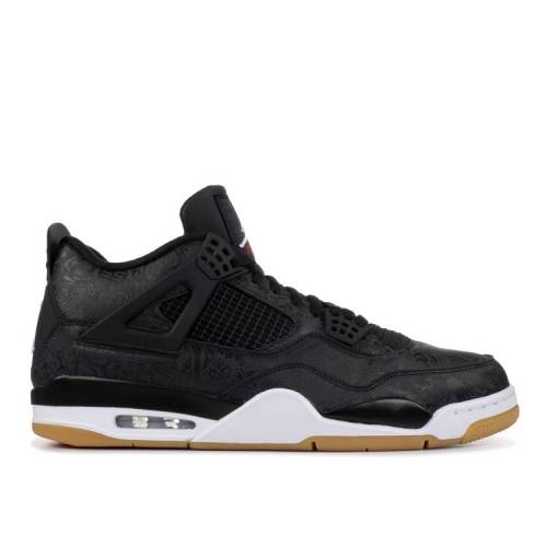 【 AIR JORDAN JORDAN 4 RETRO 'LASER' / BLACK WHITE GUM LIGHT BROWN 】 ナイキ 黒色 ブラック 白色 ホワイト 茶色 ブラウン エアジョーダン スニーカー メンズ｜スニケス