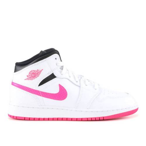 【 AIR JORDAN JORDAN 1 RETRO MID GS 'HYPER PINK' / WHITE BLACK HYPER PINK 】 ナイキ ミッド 白色 ホワイト 黒色 ブラック ピンク エアジョーダン ジュニア キッズ ベビー マタニティ スニーカー｜スニケス