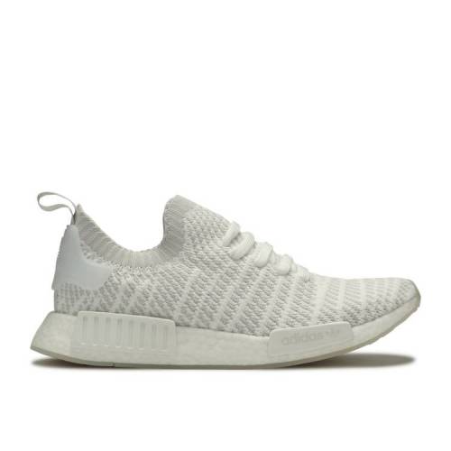 【 ADIDAS NMD_R1 STLT PRIMEKNIT 'CLOUD WHITE' / CLOUD WHITE GREY SOLAR PINK 】 アディダス 白色 ホワイト 灰色 グレー ピンク スニーカー メンズ