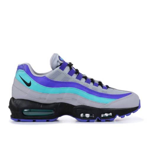 【 NIKE AIR MAX 95 'AQUA' / WOLF GREY BLACK INDIGO BURST 】 マックス 灰色 グレー 黒色 ブラック 藍色 インディゴ バースト エアマックス スニーカー メンズ ナイキ