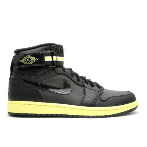 【 AIR JORDAN JORDAN 1 HIGH STRAP 'VOLTAGE' / BLACK BLACK VOLTAGE YELLOW 2 】 ナイキ ハイ ストラップ 黒色 ブラック 黄色 イエロー エアジョーダン スニーカー メンズ