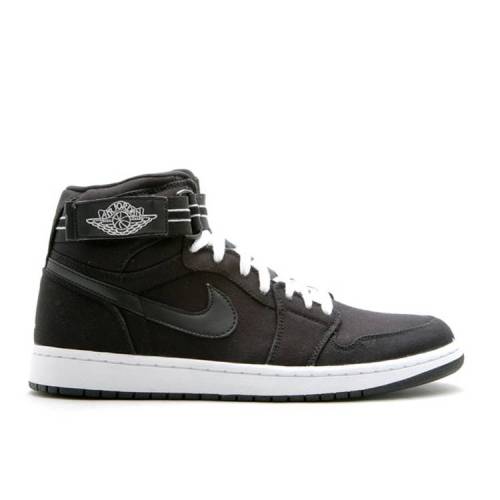 【 AIR JORDAN JORDAN 1 HIGH STRAP \u0027CANVAS\u0027 / BLACK WHITE 】 ナイキ 御機嫌 同盟罷工さあ美 黒いこと 黒いこと 白いこと 白いこと エアジョーダン スニーカー メンズ