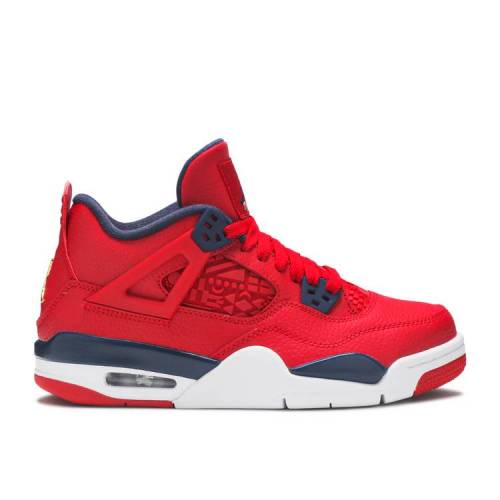 【 AIR JORDAN JORDAN 4 RETRO GS 'FIBA' / GYM RED WHITE METALLIC GOLD 】 ナイキ 赤 レッド 白色 ホワイト ゴールド エアジョーダン ジュニア キッズ ベビー マタニティ スニーカー|スニケス
