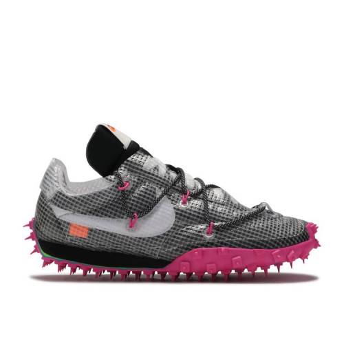 【 NIKE OFF-WHITE X WMNS WAFFLE RACER \u0027FUCHSIA\u0027 / BLACK WHITE FUCHSIA 】 象牙色 ワーヘル 黒いこと 黒いこと 白いこと 白いこと スニーカー レディース ナイキ
