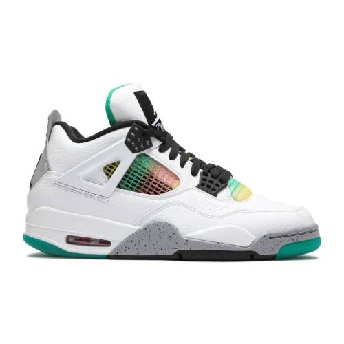 【 AIR JORDAN WMNS JORDAN 4 RETRO 'RASTA' / WHITE UNIVERSITY RED LUCID GREEN 】 ナイキ 白色 ホワイト 赤 レッド 緑 グリーン エアジョーダン スニーカー レディース｜スニケス