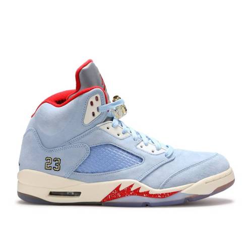 【 AIR JORDAN TROPHY ROOM X JORDAN 5 RETRO 'ICE BLUE' / ICE BLUE SAIL METALLIC GOLD 】 ナイキ 青色 ブルー ゴールド エアジョーダン スニーカー メンズ|スニケス