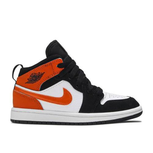 【 AIR JORDAN JORDAN 1 MID PS 'SHATTERED BACKBOARD' / BLACK STARFISH STARFISH WHITE 】 ナイキ ミッド 黒色 ブラック 白色 ホワイト エアジョーダン ジュニア キッズ ベビー マタニティ スニーカー|スニケス