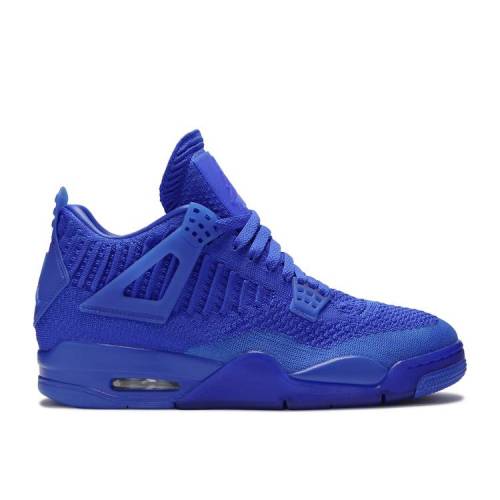【 AIR JORDAN JORDAN 4 RETRO FLYKNIT HYPER ROYAL / HYPER ROYAL BLACK HYPER ROYAL 】 ナイキ フライニット 黒色 ブラック エアジョーダン スニーカー メンズ