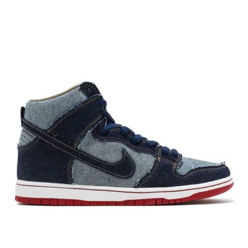【 NIKE REESE FORBES X SB DUNK HIGH 'DENIM' / MIDNIGHT NAVY UNIVERSITY RED 】 エスビー ダンク ハイ 紺色 ネイビー 赤 レッド ダンクハイ スニーカー メンズ ナイキ