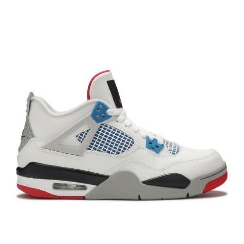 【 AIR JORDAN JORDAN 4 RETRO SE GS 'WHAT THE 4' / WHITE MILITARY BLUE FIRE RED 】 ナイキ 白色 ホワイト 青色 ブルー ファイア 赤 レッド エアジョーダン ジュニア キッズ ベビー マタニティ スニーカー|スニケス