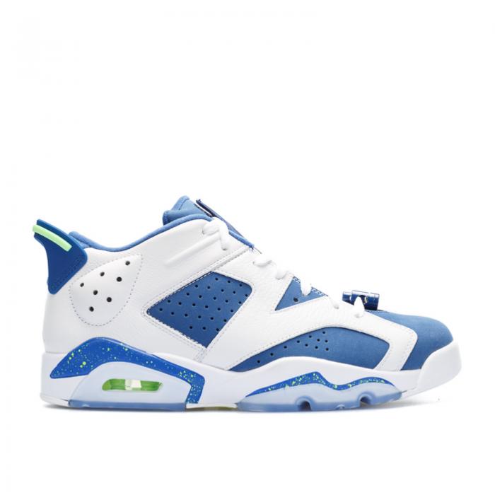 【 AIR JORDAN JORDAN 6 LOW 'GHOST GREEN' / WHITE GHOST GREEN INSGN BLUE 】 ナイキ 白色 ホワイト 緑 グリーン 青色 ブルー エアジョーダン スニーカー メンズ|スニケス