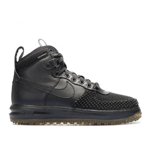 【 NIKE LUNAR FORCE 1 DUCKBOOT 'BLACK GUM' / BLACK BLACK METALLIC SILVER 】 ルーナー ルナー 黒色 ブラック 銀色 シルバー スニーカー メンズ ナイキ｜スニケス
