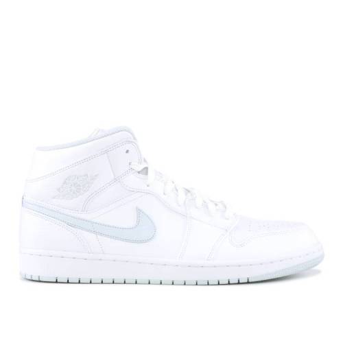 【 AIR JORDAN JORDAN 1 RETRO MID 'WHITE PLATINUM' / WHITE PURE PLATINUM 】 ナイキ ミッド 白色 ホワイト ピュア プラチナム エアジョーダン スニーカー メンズ｜スニケス
