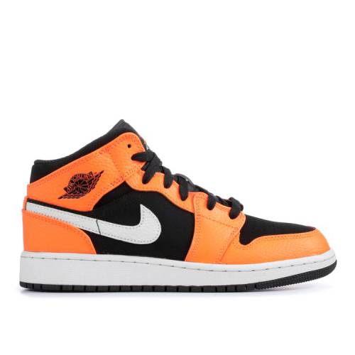 【 AIR JORDAN JORDAN 1 RETRO MID GS 'ORANGE BLACK' / BLACK CONE LIGHT BONE 】 ナイキ ミッド 黒色 ブラック エアジョーダン ジュニア キッズ ベビー マタニティ スニーカー|スニケス
