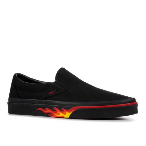 ヴァンズ Vans バンズ 黒色 ブラック スリッポン Flame Wall スニーカー メンズ Vans Black Southwestne Com