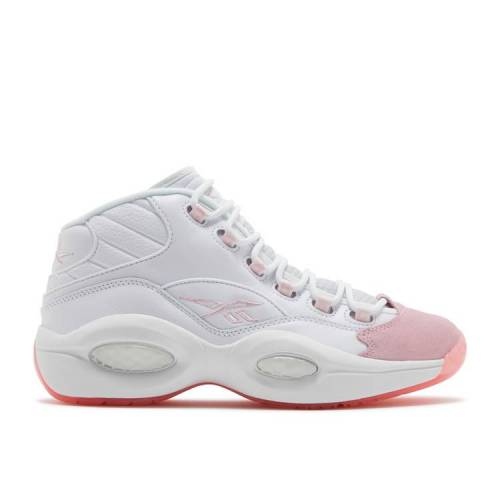 【 REEBOK QUESTION MID \u0027PINK TOE\u0027 / FOOTWEAR WHITE PINK GLOW 】 リーボック 問い合わせ ミッド 白いこと 白いこと サクラ色 クエスチョンミッド スニーカー メンズ
