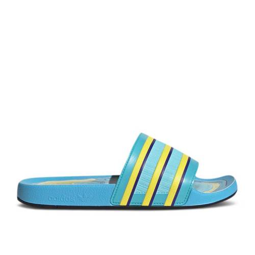 【 ADIDAS ADILETTE PREMIUM SLIDES ZX 8000 / LIGHT AQUA BRIGHT YELLOW PURPLE 】 アディダス アディレッタ プレミアム アクア 黄色 イエロー 紫 パープル スニーカー メンズ