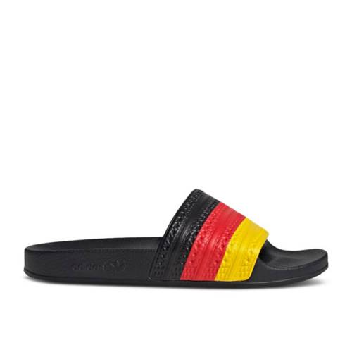 【 ADIDAS ADILETTE SLIDES \u0027GERMANY\u0027 / RED CORE BLACK YELLOW 】 アディダス アディレッタ 赤 赤いこと 中核グループ 黒いこと 黒いこと 黄味がかった 黄色 スニーカー メンズ