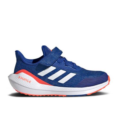 【 ADIDAS EQ21 RUN VELCRO J 'ROYAL BLUE' / ROYAL BLUE CLOUD WHITE SOLAR RED 】 アディダス ラン 青色 ブルー 白色 ホワイト 赤 レッド ジュニア キッズ ベビー マタニティ スニーカー|スニケス