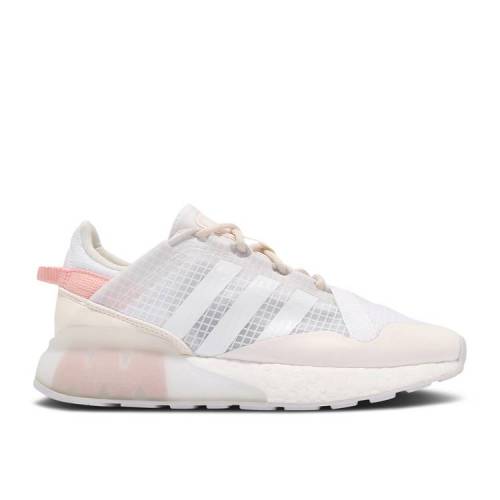 【 ADIDAS WMNS ZX 2K BOOST PURE \u0027WHITE BLUSH\u0027 / CORE WHITE GREY ONE CHALK WHITE 】 アディダス ブースト 純然たる 中核グループ 白いこと 白いこと 薄墨色 薄墨色 スニーカー レディース