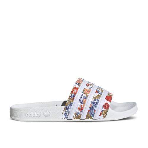 【 ADIDAS HER STUDIO LONDON X WMNS ADILETTE SLIDE 'FLORAL - WHITE' / CLOUD WHITE CLOUD WHITE SUPPLIER 】 アディダス スタジオ アディレッタ サンダル 白色 ホワイト スニーカー レディース