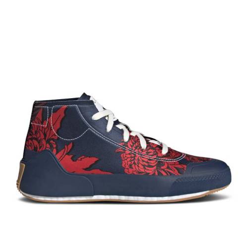 【 ADIDAS STELLA MCCARTNEY X WMNS TREINO MID \u0027FLORAL PRINT - COLLEGIATE NAVY\u0027 / COLLEGIATE NAVY VIVID RED CORE 】 アディダス ミッド 紺色 米国海軍 赤 赤いこと 中核グループ スニーカー レディース スニーカー-靴-レディース靴