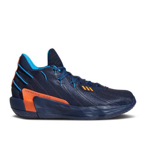 【 ADIDAS DAME 7 'LIGHTS OUT' / TEAM NAVY BRIGHT BLUE TEAM SOLAR 】 アディダス チーム 紺色 ネイビー 青色 ブルー スニーカー メンズ|スニケス