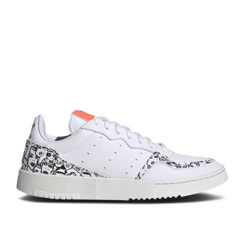 【 ADIDAS WMNS SUPERCOURT 'SEMI CORAL' / CLOUD WHITE CORE BLACK SEMI 】 アディダス 白色 ホワイト コア 黒色 ブラック スニーカー レディース|スニケス