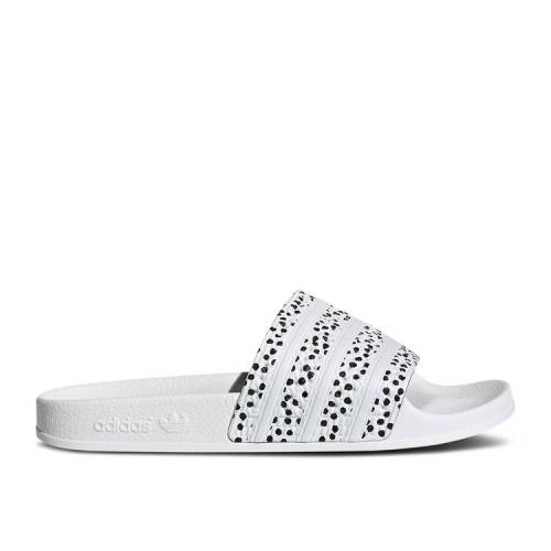 【 ADIDAS WMNS ADILETTE SLIDE 'POLKA - WHITE' / CLOUD WHITE CORE BLACK CLOUD 】 アディダス アディレッタ サンダル 白色 ホワイト コア 黒色 ブラック スニーカー レディース