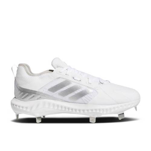 【 ADIDAS WMNS PUREHUSTLE \u0027WHITE SILVER METALLIC\u0027 / CLOUD WHITE SILVER METALLIC GREY 】 アディダス しろがね色 しろがね色 白いこと 白いこと 薄墨色 薄墨色 スニーカー レディース