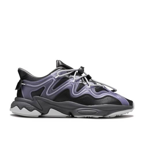 【 ADIDAS WMNS OZWEEGO PLUS 'BLACK DUST PURPLE' / CORE BLACK GREY DUST PURPLE 】 アディダス コア 黒色 ブラック 灰色 グレー 紫 パープル スニーカー レディース