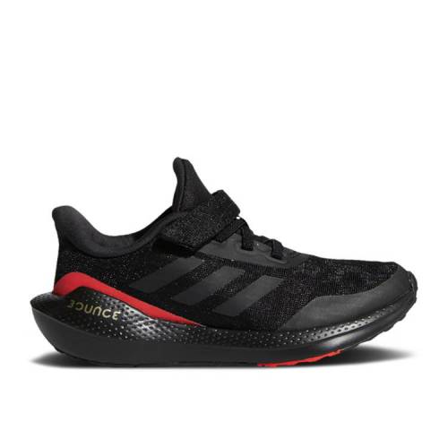 【 ADIDAS EQ21 RUN VELCRO J 'BLACK VIVID RED' / CORE BLACK CORE BLACK VIVID RED 】 アディダス ラン コア 黒色 ブラック 赤 レッド ジュニア キッズ ベビー マタニティ スニーカー|スニケス
