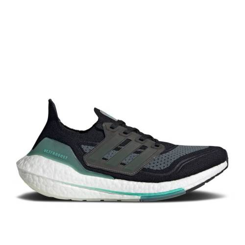 【 ADIDAS WMNS ULTRABOOST 21 \u0027BLACK ACID MINT\u0027 / CORE BLACK ACID MINT HAZY GREEN 】 アディダス 中核グループ 黒いこと 黒いこと 緑 緑であること スニーカー レディース