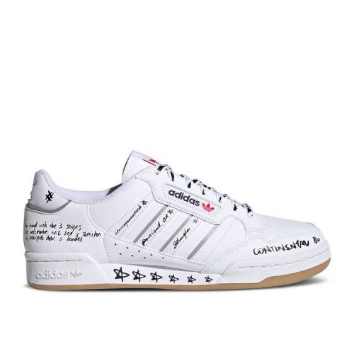 【 ADIDAS CONTINENTAL 80 STRIPES 'SHARPIE PACK - WHITE' / CLOUD WHITE GREY TWO VIVID RED 】 アディダス 白色 ホワイト 灰色 グレー 赤 レッド スニーカー メンズ