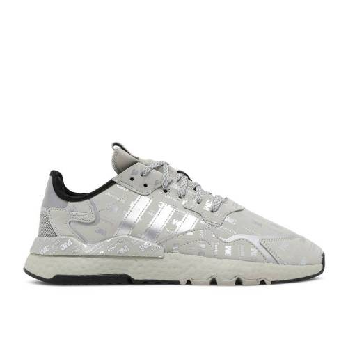 【 ADIDAS 3M X NITE JOGGER \u00273M LOGO PRINT - METAL GREY\u0027 / METAL GREY SILVER METALLIC METAL 】 アディダス ジョガーパンツ ロゴタイプ 金属元素 薄墨色 薄墨色 しろがね色 しろがね色 スニーカー メンズ