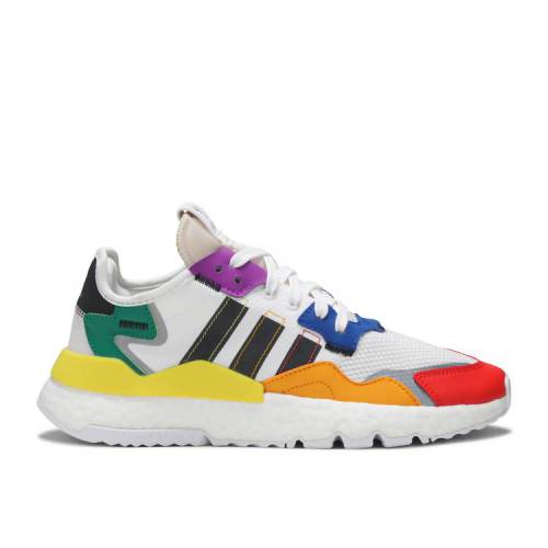 【 ADIDAS NITE JOGGER PRIDE / CLOUD WHITE CORE BLACK SILVER 】 アディダス ジョガーパンツ 白色 ホワイト コア 黒色 ブラック 銀色 シルバー スニーカー メンズ