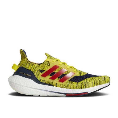 【 ADIDAS ULTRABOOST 21 'BRIGHT YELLOW NAVY' / BRIGHT YELLOW TEAM POWER RED 】 アディダス 黄色 イエロー チーム パワー 赤 レッド スニーカー メンズ|スニケス
