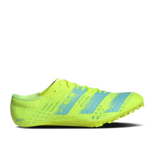 【 ADIDAS ADIZERO FINESSE SPIKES 'SOLAR YELLOW AQUA' / SOLAR YELLOW CLEAR AQUA CORE 】 アディダス アディゼロ 黄色 イエロー アクア コア スニーカー メンズ｜スニケス