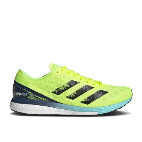 【 ADIDAS ADIZERO BOSTON 9 'SOLAR YELLOW' / SOLAR YELLOW CORE BLACK CLEAR 】 アディダス アディゼロ ボストン 黄色 イエロー コア 黒色 ブラック スニーカー メンズ