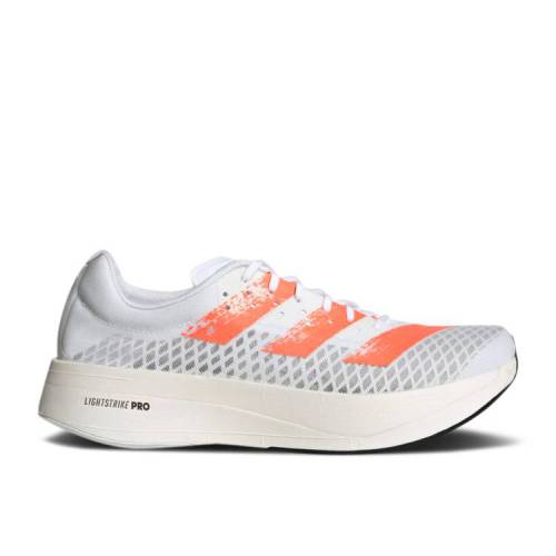 【 ADIDAS ADIZERO ADIOS PRO 'WHITE CORAL' / CLOUD WHITE SIGNAL CORAL CORE 】 アディダス アディゼロ アディオス プロ 白色 ホワイト コア スニーカー メンズ