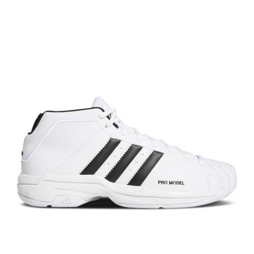 【 ADIDAS PRO MODEL 2G 'WHITE' / CLOUD WHITE CORE BLACK CLOUD 】 アディダス プロ 白色 ホワイト コア 黒色 ブラック プロモデル スニーカー メンズ｜スニケス