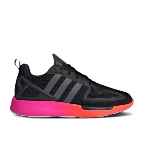 【 ADIDAS ZX 2K FLUX 'GRADIENT SOLE - CORE BLACK' / CORE BLACK GREY SHOCK PINK 】 アディダス コア 黒色 ブラック 灰色 グレー ショック ピンク スニーカー メンズ｜スニケス