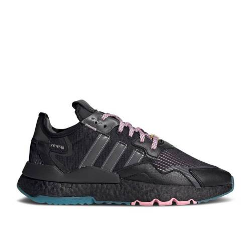 【  NINJA X NITE JOGGER 'CORE BLACK' / CORE BLACK GREY FIVE BLUE GLOW 】 アディダス ジョガーパンツ コア 黒色 ブラック 灰色 グレー 青色 ブルー スニーカー メンズ