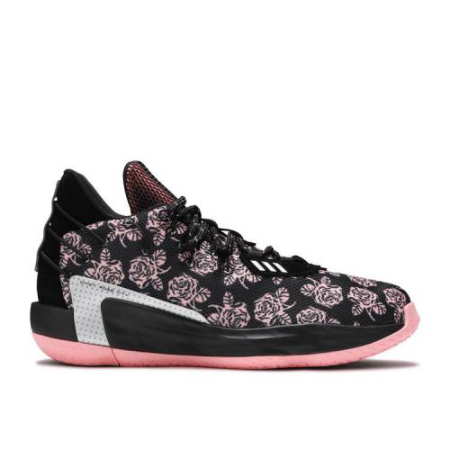 【 ADIDAS DAME 7 \u0027ROSE CITY\u0027 / CORE BLACK GLOW PINK SILVER 】 アディダス 中核グループ 黒いこと 黒いこと さくら色 しろがね色 しろがね色 スニーカー メンズ スニーカー-靴