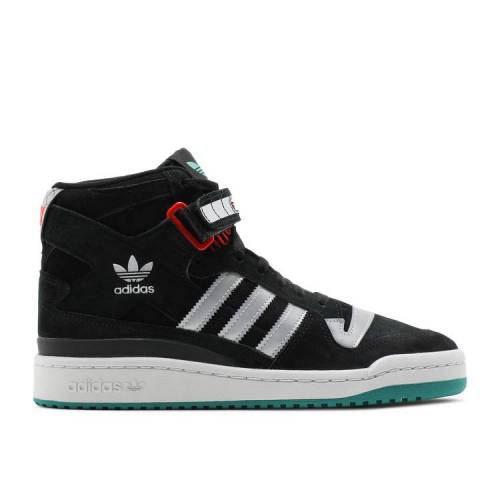 【 ADIDAS FORUM 84 HIGH 'NO BLOOD NO FOUL' JIMMY JAZZ EXCLUSIVE / CORE BLACK SILVER METALLIC 】 アディダス フォーラム ハイ ジャズ コア 黒色 ブラック 銀色 シルバー スニーカー メンズ