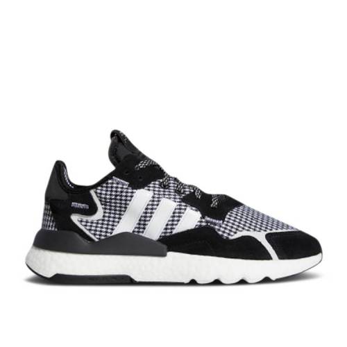 【 ADIDAS NITE JOGGER BLACK WHITE / CORE BLACK CRYSTAL WHITE SILVER 】 アディダス ジョガーパンツ コア 黒色 ブラック 白色 ホワイト 銀色 シルバー スニーカー メンズ