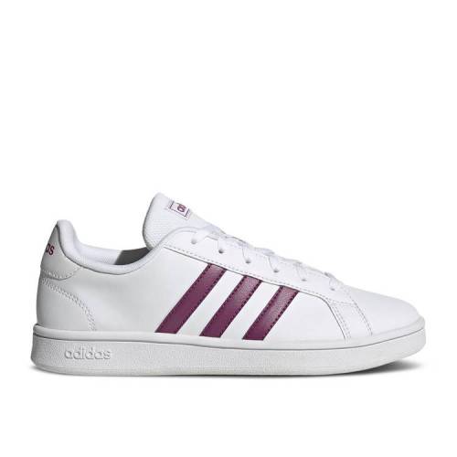 【 ADIDAS WMNS GRAND COURT BASE \u0027WHITE CHERRY METALLIC\u0027 / CLOUD WHITE CHERRY METALLIC DOVE 】 アディダス 地べた 厚地の外套 白いこと 白いこと スニーカー レディース